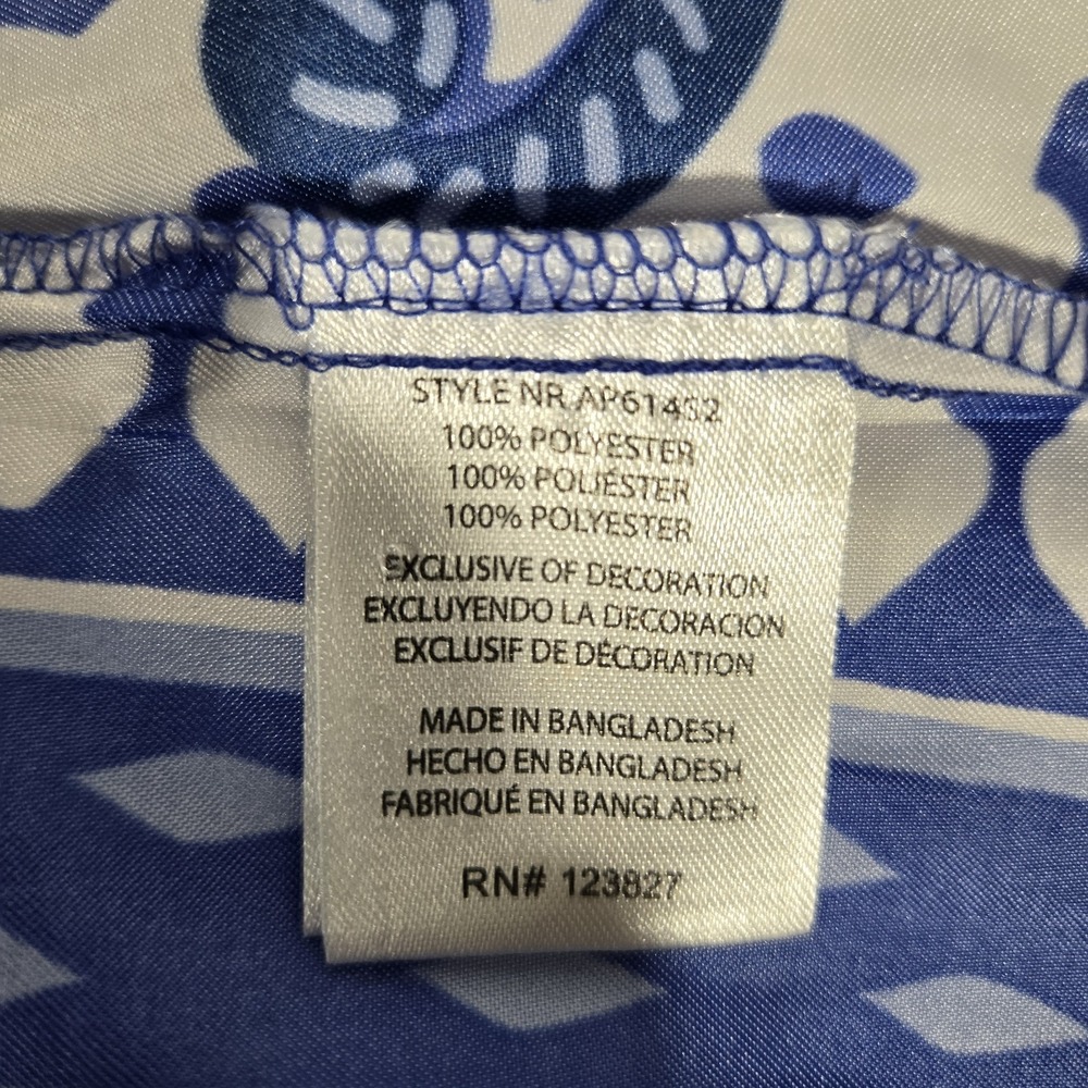Alex & Parker Blue And White Satin Lounge Set | Women's Size Large - Picture 16 of 16